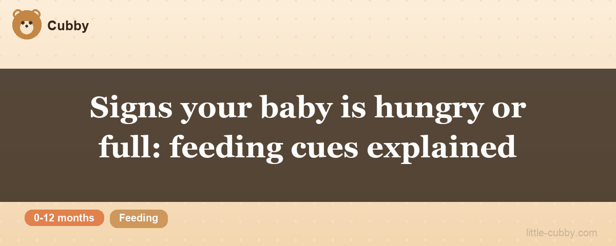 Signs your baby is hungry or full: feeding cues explained