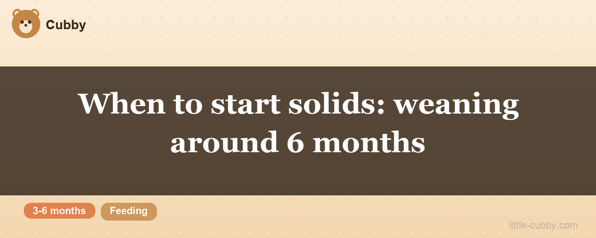 When to start solids: weaning around 6 months